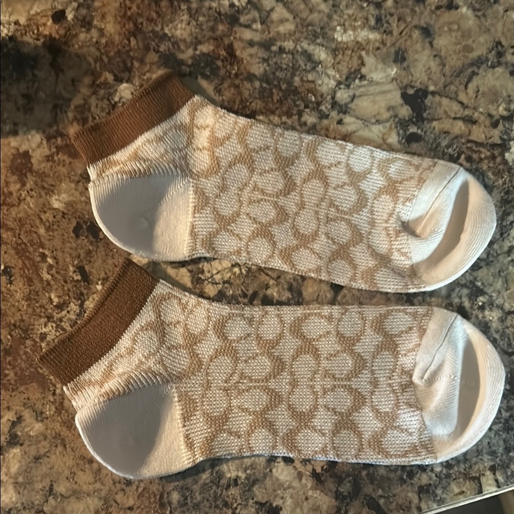 Coach Brown and Cream Casual Socks